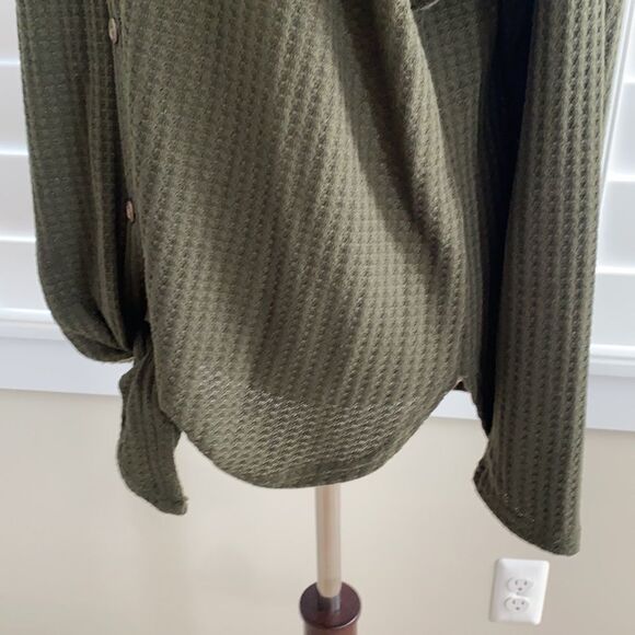 Iwollence hunter green button up thermal sz S - Picture 3 of 9